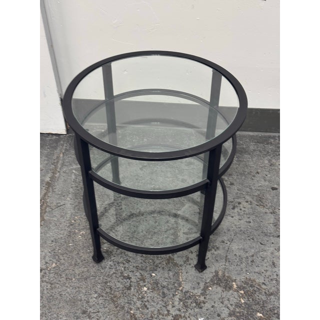 Tanner Round Glass End Table For Sale - Image 10 of 12