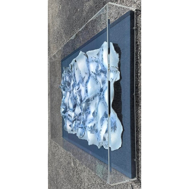 Abstract Abstract Ceramic Wall Sculpture in Acrylic Box, Signed & Dated 1989 For Sale - Image 3 of 16