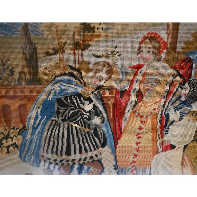 Antique Italian Nobleman Tapestry in Gilt Frame, 1880s For Sale - Image 3 of 11