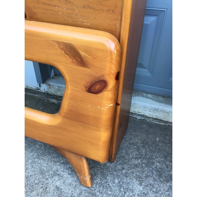 Franklin Shockey Mid Century Sculptured Pine Headboard Footboard