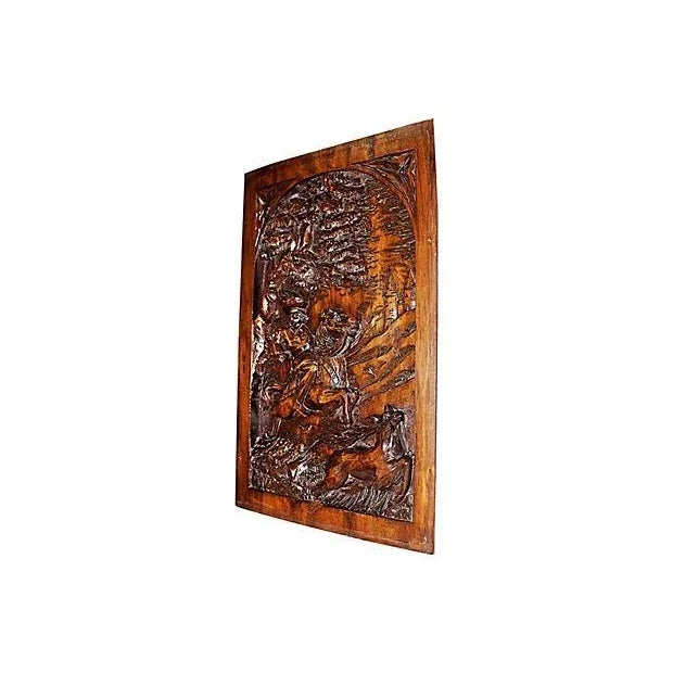 French Mid 19th Century French Architectural Wood Carving Panel Plaque For Sale - Image 3 of 8