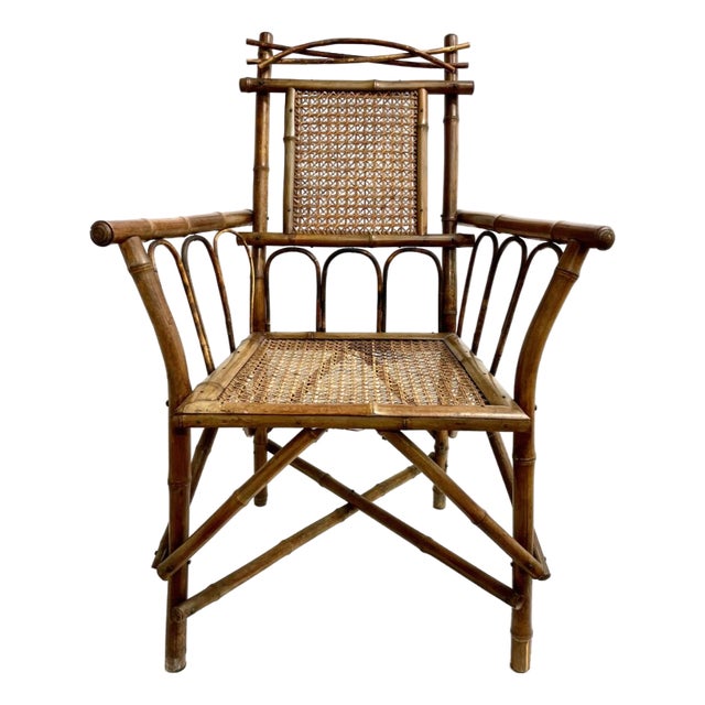 Vintage Bamboo Armchair, 1960s For Sale
