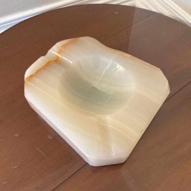 Green Vintage 1970s Mid-Century Modern Onyx Ashtray For Sale - Image 8 of 10