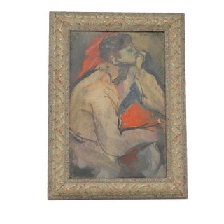Original Mid-Century Oil on Canvas "Figural Study" by Doris Klein (Ny, 1918-2002) For Sale