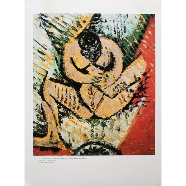 Red 1985 After Pablo Picasso, "Seated Petit Nude" Parisian Full-Color Print For Sale - Image 8 of 8