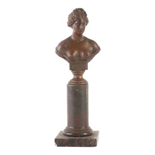 Mid 19th Century Grand Tour Bronze Bust of a Goddess For Sale
