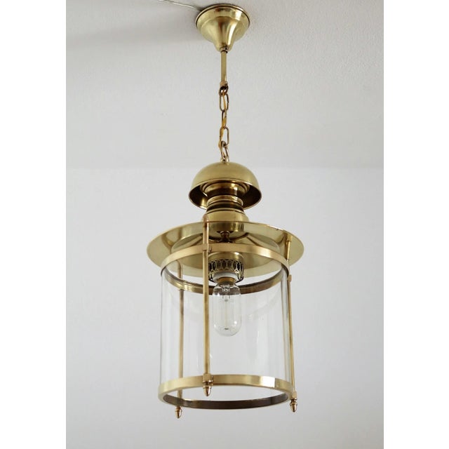 Mid-Century Modern Italian Brass and Glass Pendant Lamp, 1970s For Sale - Image 3 of 14