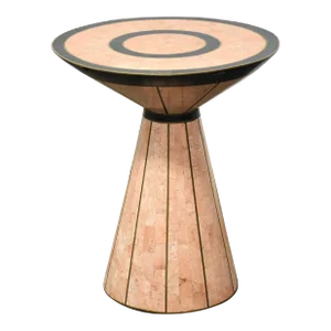 Tessellated Stone and Brass End Table