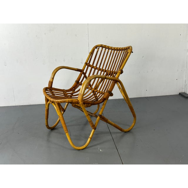 Vintage Bohemian Bamboo Easy Chair from Rohé Noordwolde, 1950s For Sale - Image 4 of 16