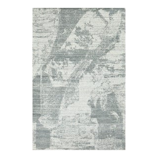8x10 Versatile Freya Gray Silver Abstract Contemporary Handmade Wool Carpet Rug For Sale