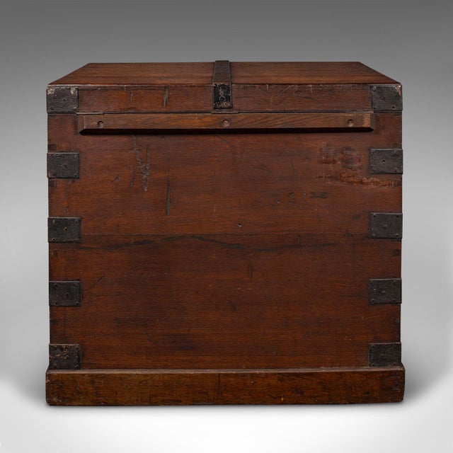 Antique Silver Chest, English, Oak, Iron Bound, Lined Storage Trunk, Georgian For Sale - Image 6 of 11