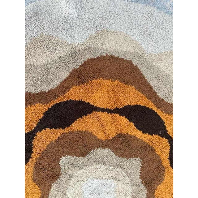 Vintage French Round Hand-Knotted Cogolin Rug, 1960s For Sale - Image 15 of 18