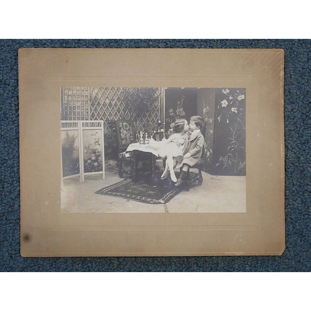Modern Captivating Antique Silver Gelatin Photograph-Children Playing "Dress-Up" For Sale - Image 3 of 3