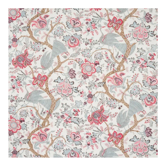 Sample - Schumacher Aveline Linen Fabric in Rose For Sale
