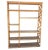 Beautifully restored Ten-level rattan shelf room divider wall with woven wicker shelving. The unit features a unique...