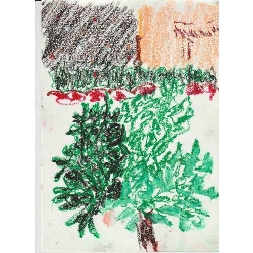 Alfredo Pizzi, Composition 6 Abstract Drawing, Oil Pastel on Canson Paper For Sale