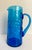 Glass 1960s Italian Blue Art Glass Pitcher With Mixed Fruit Motif, Empoli Style For Sale - Image 7 of 12
