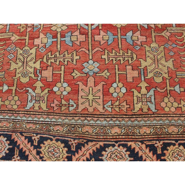 Antique Persian Serapi Rug With All-Over Geometric Design For Sale - Image 10 of 13