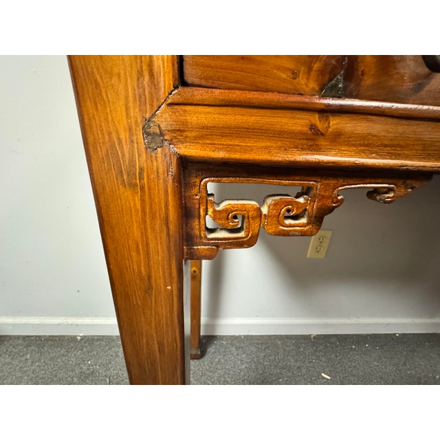 Wood Early 20th Century Chinese Altar Console Table in Warm Pine – 51.5” For Sale - Image 7 of 12