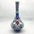 2020s Handmade Ceramic Tall Vase (45cm) Elegant “Ringed Neck” Design with Red Tulip & Blue Floral Pattern – Grand Console Decor For Sale - Image 5 of 7