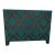 Custom Teal and Brown Cut Velvet Headboard - Full Size For Sale