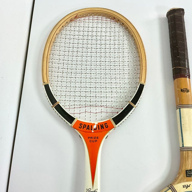 Vintage Mid-Century Americana Boho Chic Wood Tennis Rackets - Set of 3 For Sale - Image 10 of 13