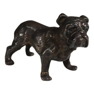 Sterling Silver Bulldog Figurine For Sale