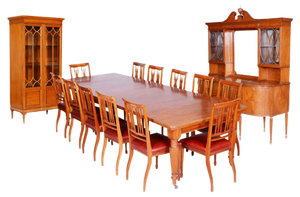 19th Century British Dining Room in Satin Wood, Set of 15