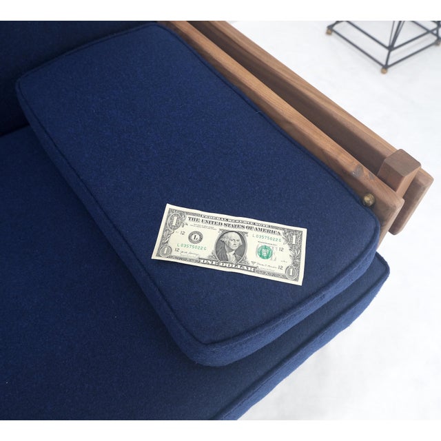 Wood Danish MSM Solid Oiled Walnut Frame New Upholstery Vintage Daybed Sofa Settee For Sale - Image 7 of 15