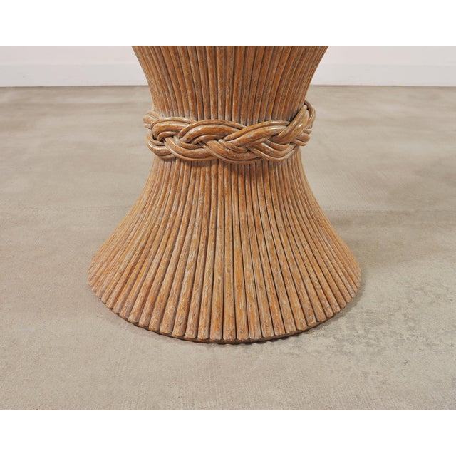 McGuire Labeled Organic Modern Cerused Rattan Glass Dining Table For Sale - Image 13 of 18