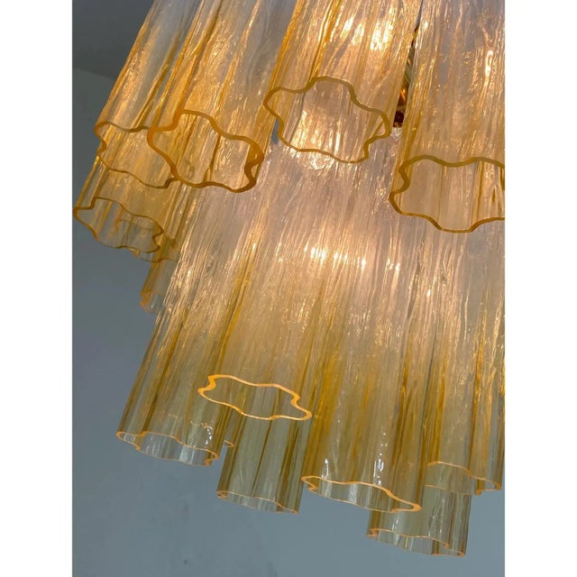 Mid-Century Modern Murano Glass Chandelier in Venini Style by Simoeng for Simoeng For Sale - Image 3 of 11