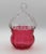 Circa 1880 English Cranberry Glass Bride's Basket With Clear Handle For Sale - Image 4 of 8