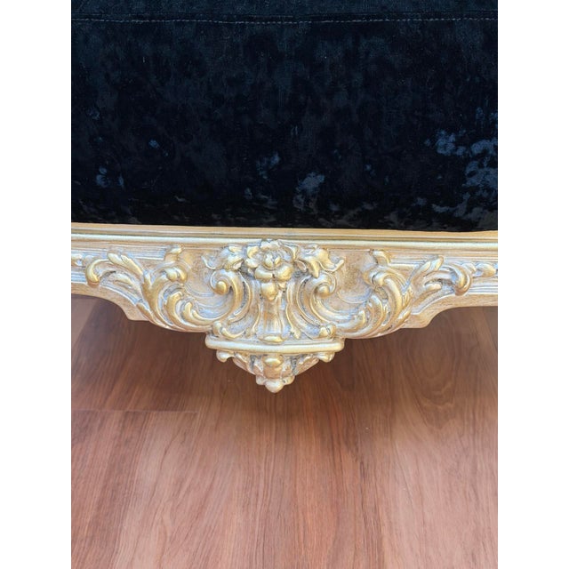 Wood Late 20th Century Hollywood Regency Velvet Tub Chair For Sale - Image 7 of 12
