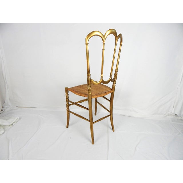 Gold Gilded Wood Chiavari Chair With Woven Seat For Sale - Image 8 of 12