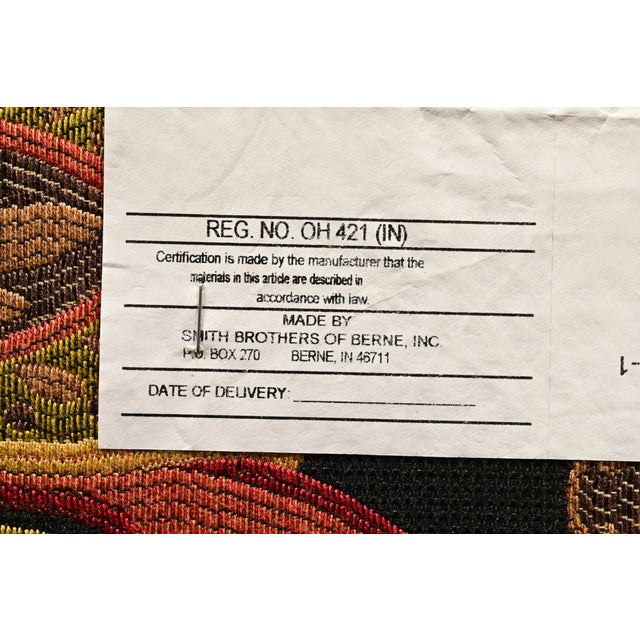 Smith Brothers of Berne Contemporary Lounge Chair and Ottoman in Paisley Upholstery For Sale - Image 13 of 14