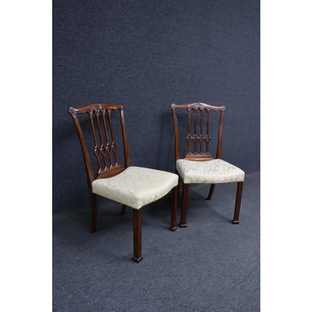Chippendale Pair of John Widdicomb Chippendale Style Mahogany Dining Chairs For Sale - Image 3 of 14