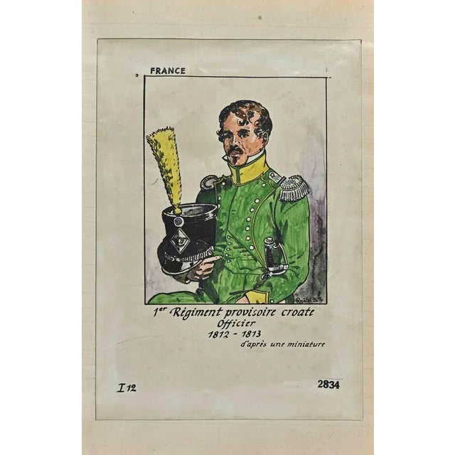 Regiment Provisoire Croate Officier is an original drawing in ink and watercolor realized by by Herbert Knotel in...