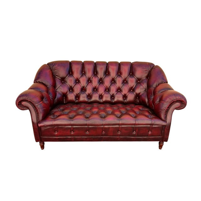 Sofa in Fan Leather For Sale - Image 10 of 10