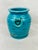 Turquoise Ceramic Crock With Handles For Sale In New Orleans - Image 6 of 8
