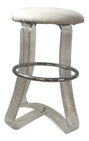 Mid Century Karmel Plastics High Lucite Vanity Stool