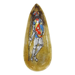 Decorated Ceramic Plaque by Marcello Fantoni, 1950s For Sale