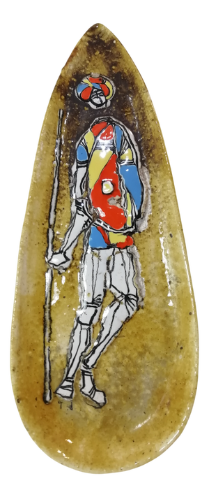 Decorated Ceramic Plaque by Marcello Fantoni, 1950s
