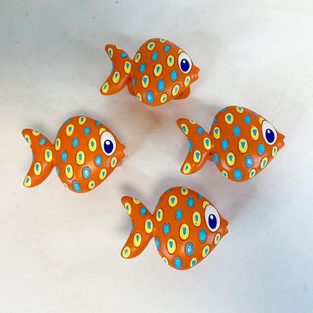 Mid 20th Century Mid-Century Coastal Palm Beach Chic Fish Napkin Rings - Set of 4. For Sale - Image 5 of 8