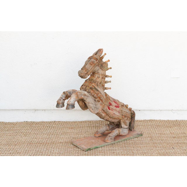 Large Antique Indian Ceremonial Carved Horse For Sale - Image 11 of 11