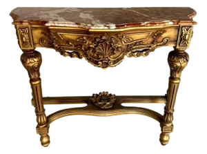 French Style Console Table – Multicolor Marble Top