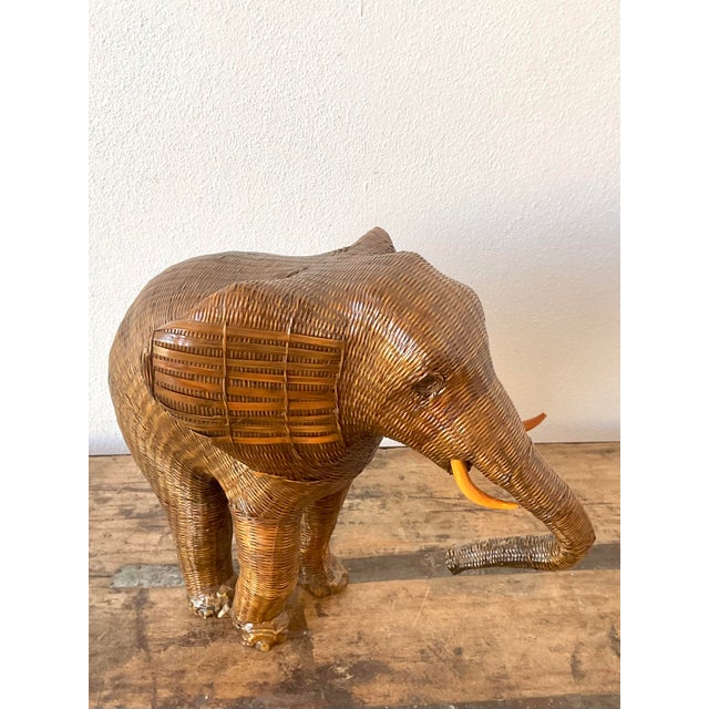 Late 20th Century Vintage Shanghai Weave Elephant Basket For Sale - Image 5 of 12