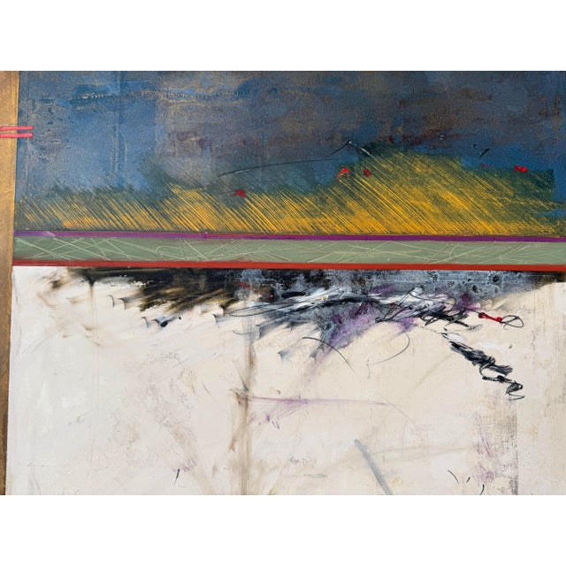 Brown Large Modern Expressionist Winter Landscape Acrylic Painting by John Baughman For Sale - Image 8 of 12