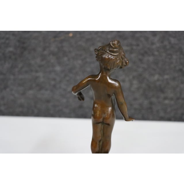 Edward Berge “Violet” Attributed Bronze Sculpture on Marble Base For Sale - Image 11 of 12