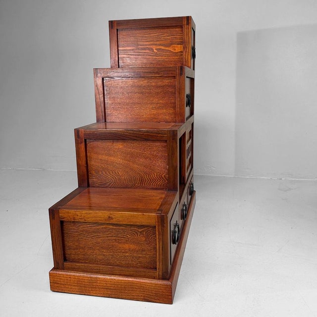 Brown Vintage Japanese Kaidan Dansu Step Chest, 1970s-1980s For Sale - Image 8 of 18