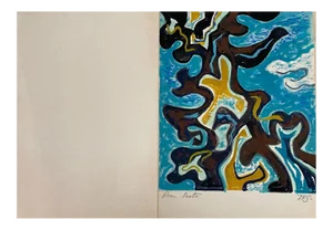 Unknown, Arabesques Tropicales, Original Watercolor Drawing, 1970s